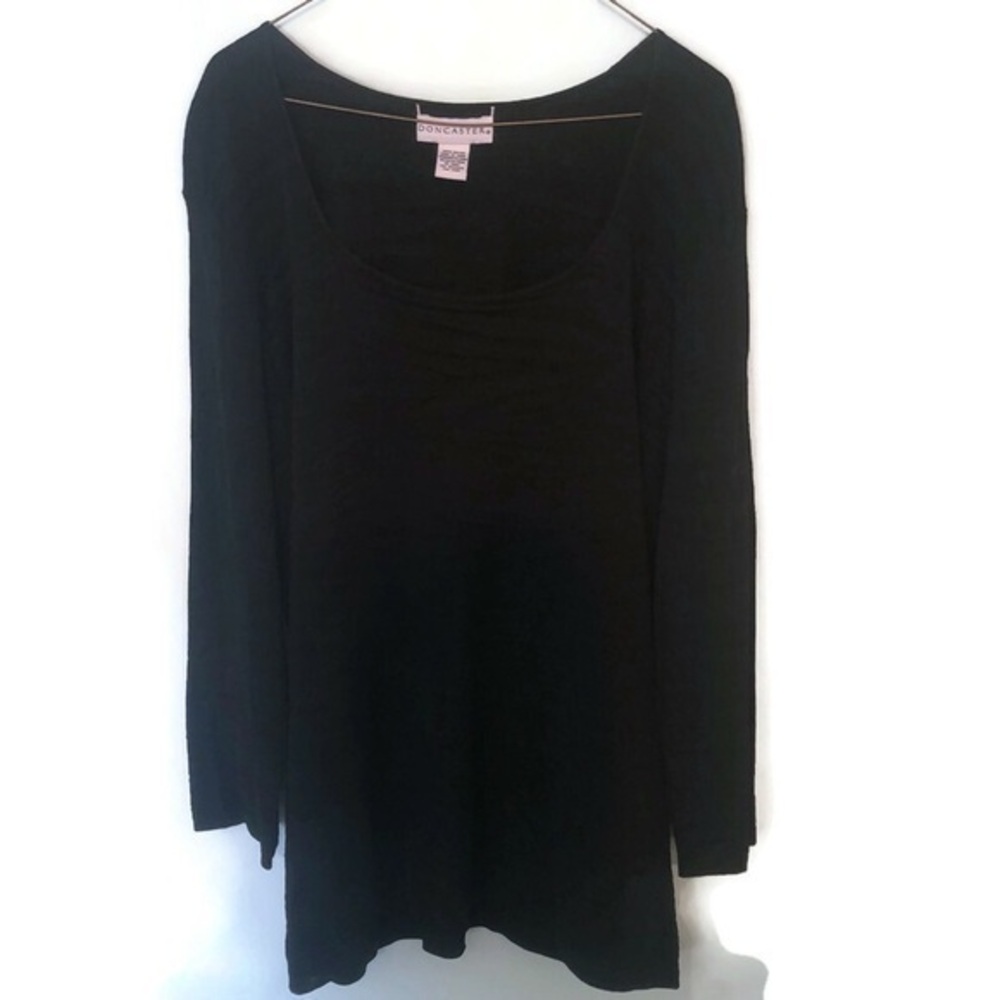 Doncaster Womens Black Zebra Tunic Top Size 2W